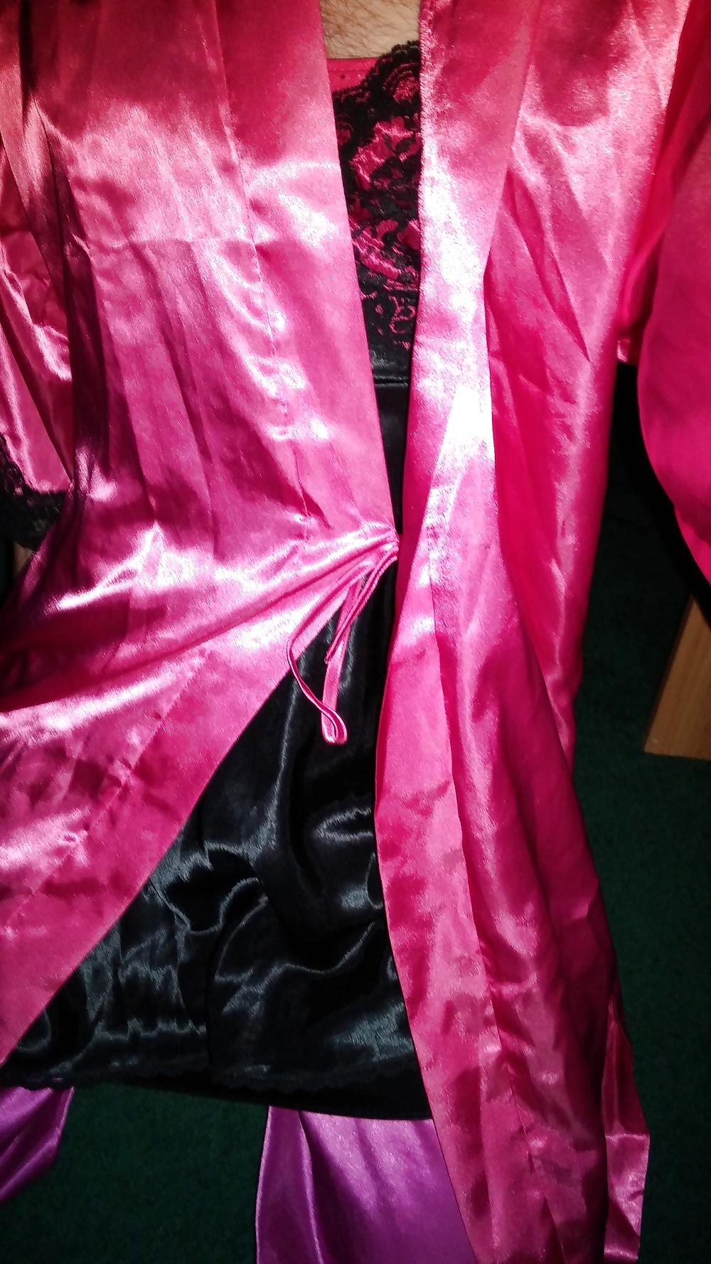 12P Pink and Black Satin