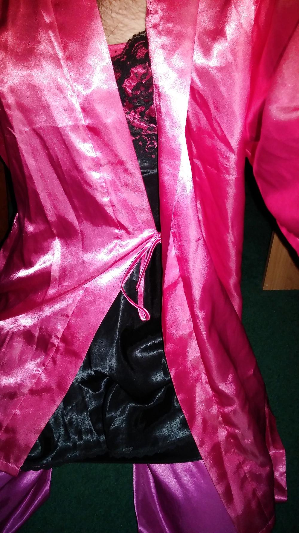 12P Pink and Black Satin