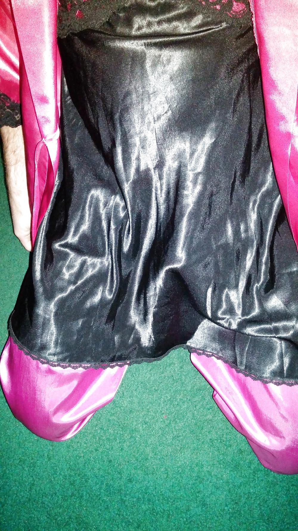 12P Pink and Black Satin