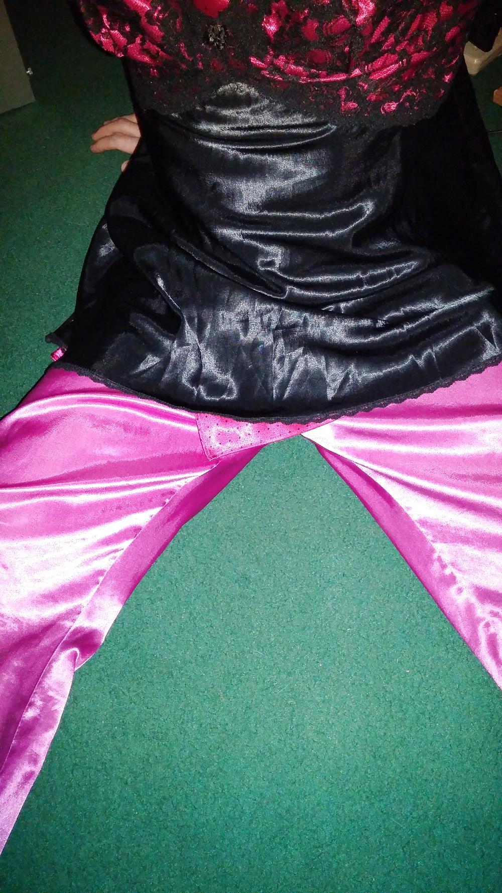 12P Pink and Black Satin