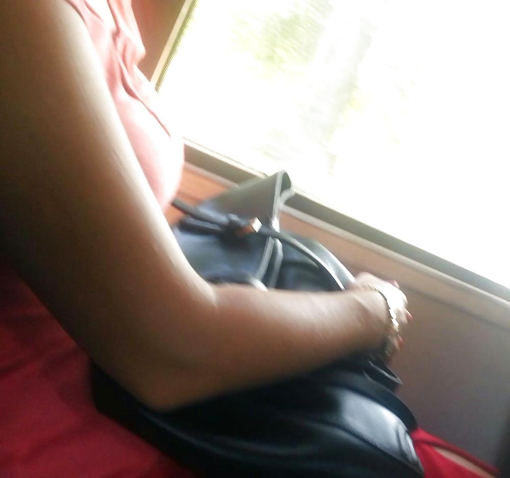 18P Spy sexy women boobs in bus romanian