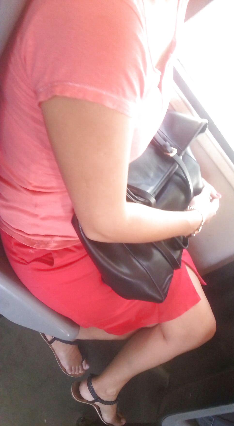 18P Spy sexy women boobs in bus romanian