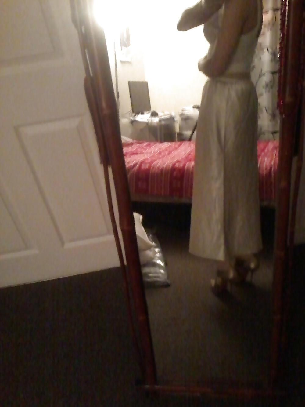 20P White satin nightie outfit louboutins
