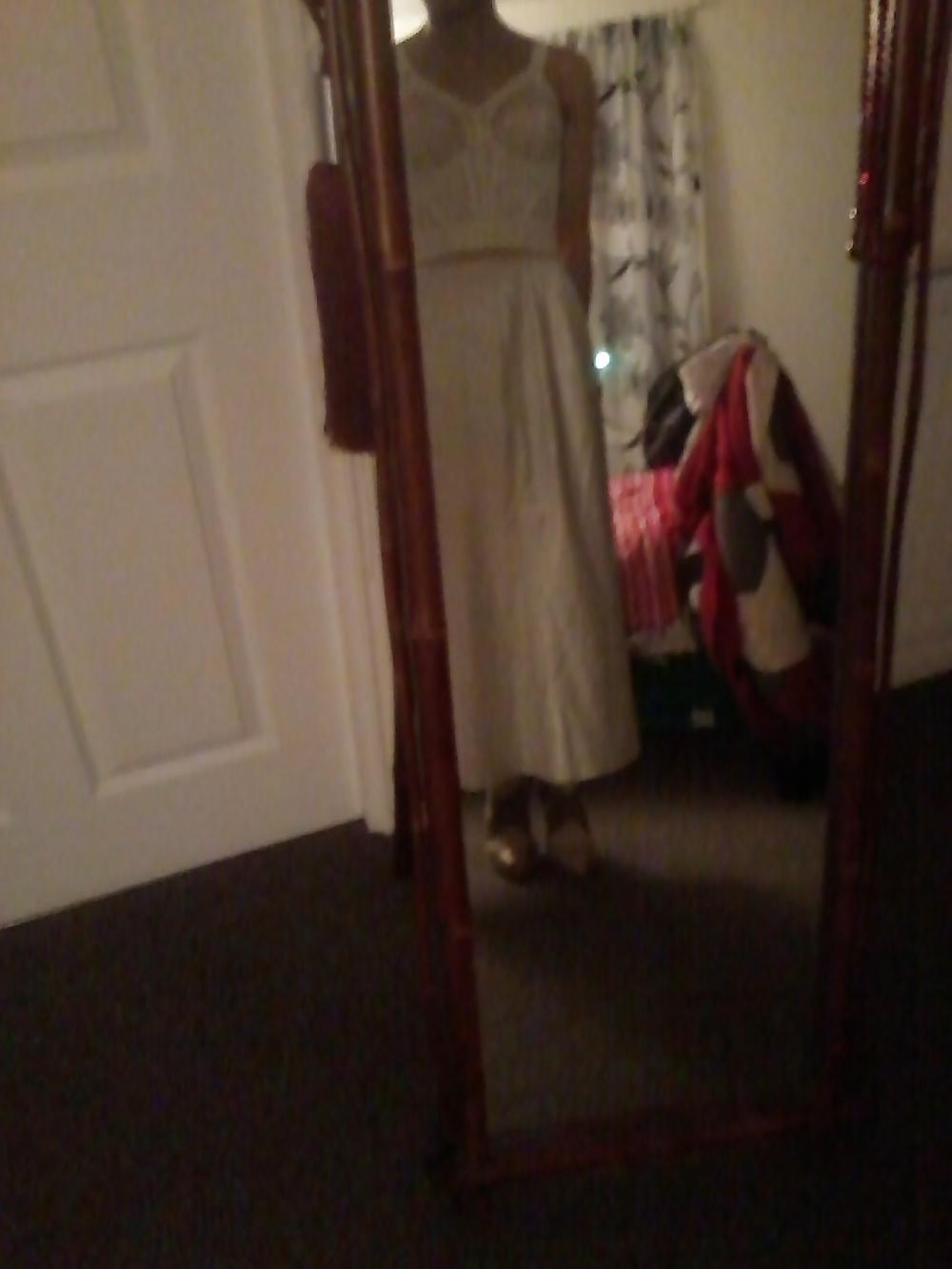 20P White satin nightie outfit louboutins