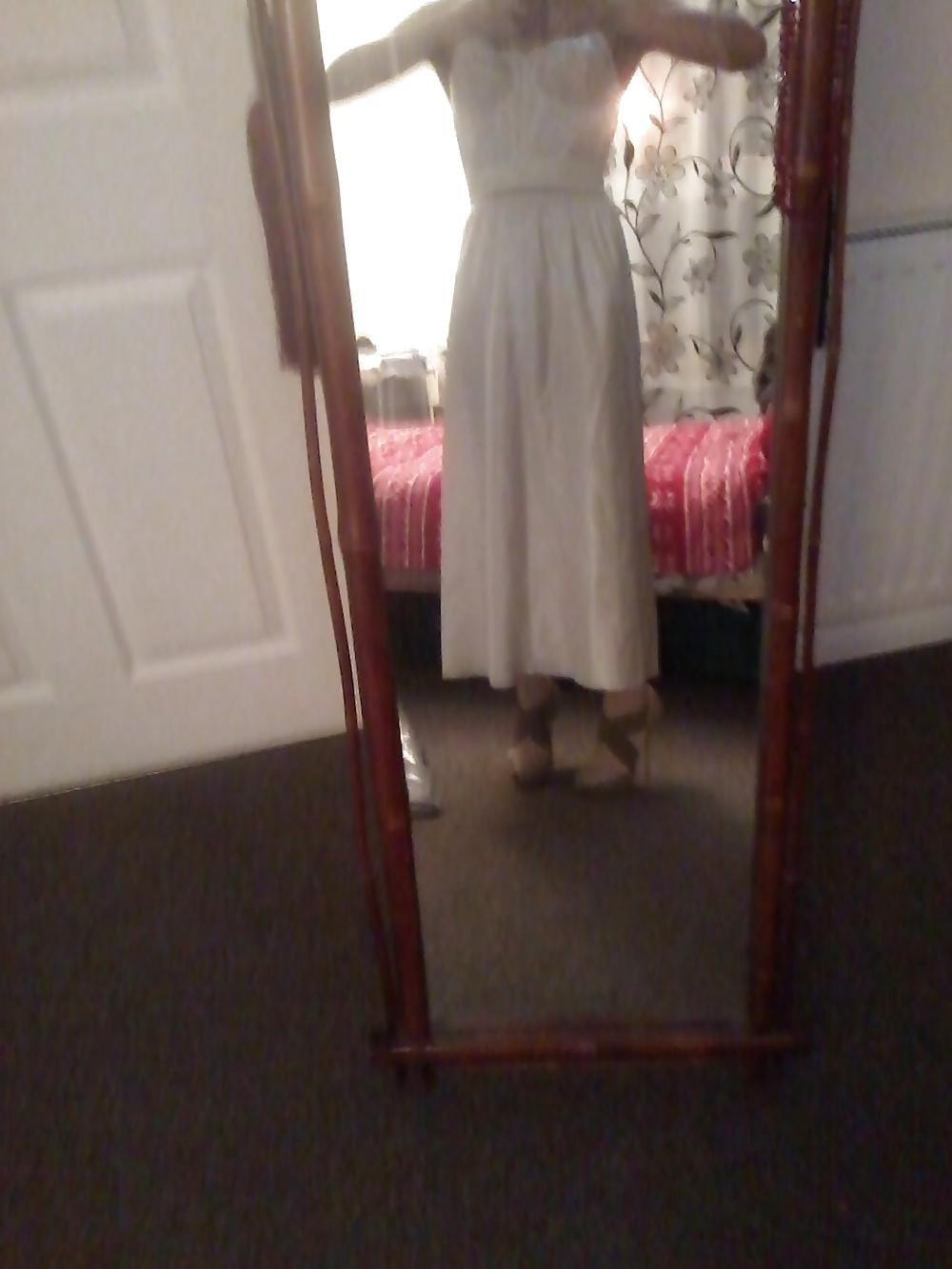 20P White satin nightie outfit louboutins