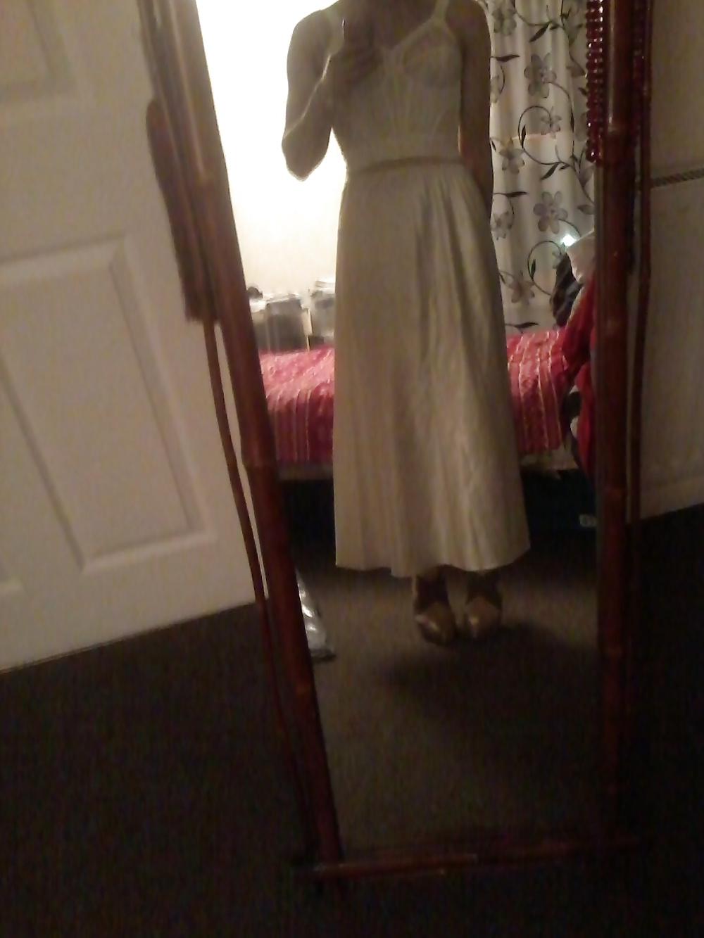 20P White satin nightie outfit louboutins
