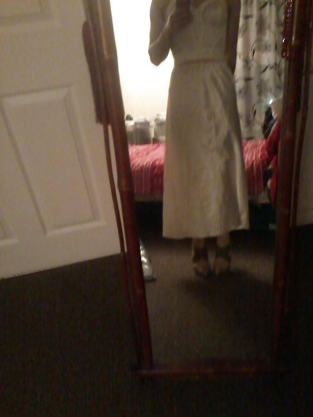 20P White satin nightie outfit louboutins