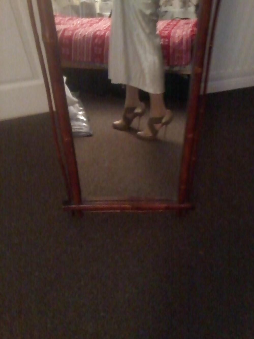 20P White satin nightie outfit louboutins