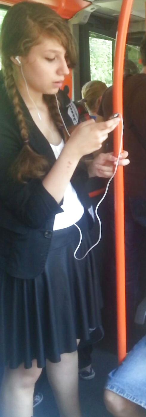 25P Spy old + young sexy women in bus romanian