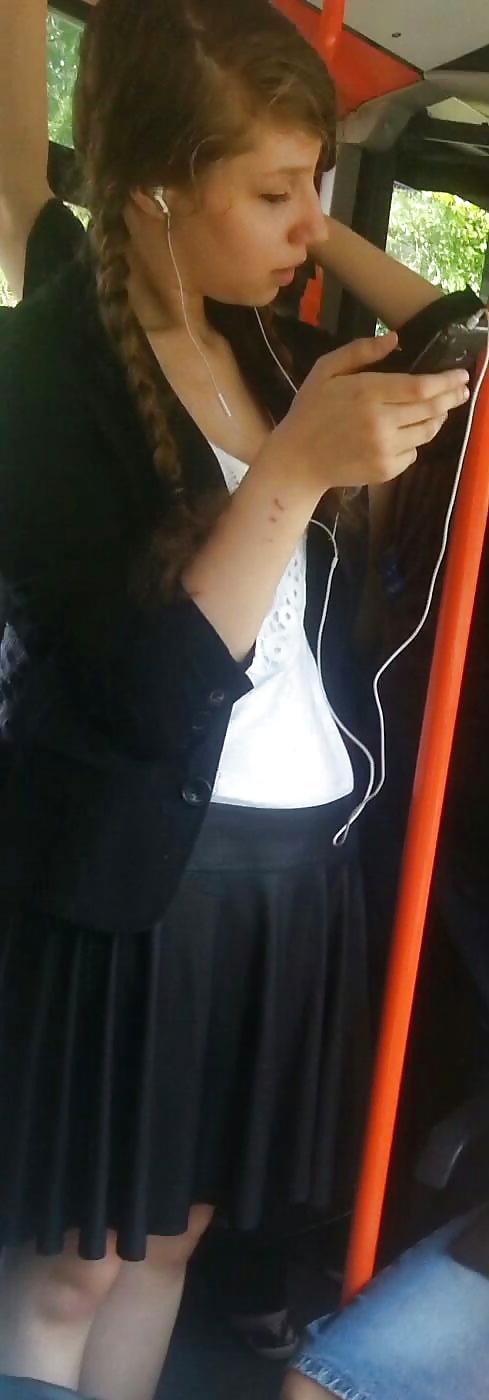25P Spy old + young sexy women in bus romanian