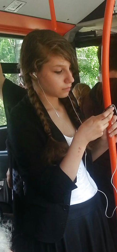 25P Spy old + young sexy women in bus romanian