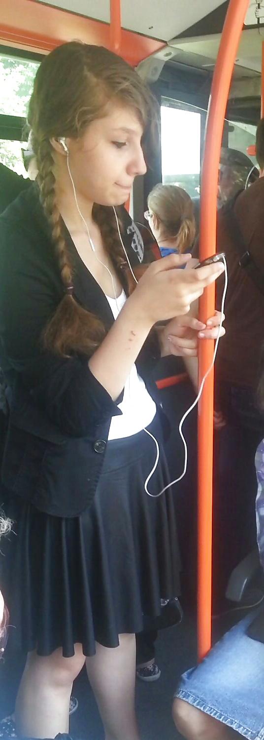 25P Spy old + young sexy women in bus romanian