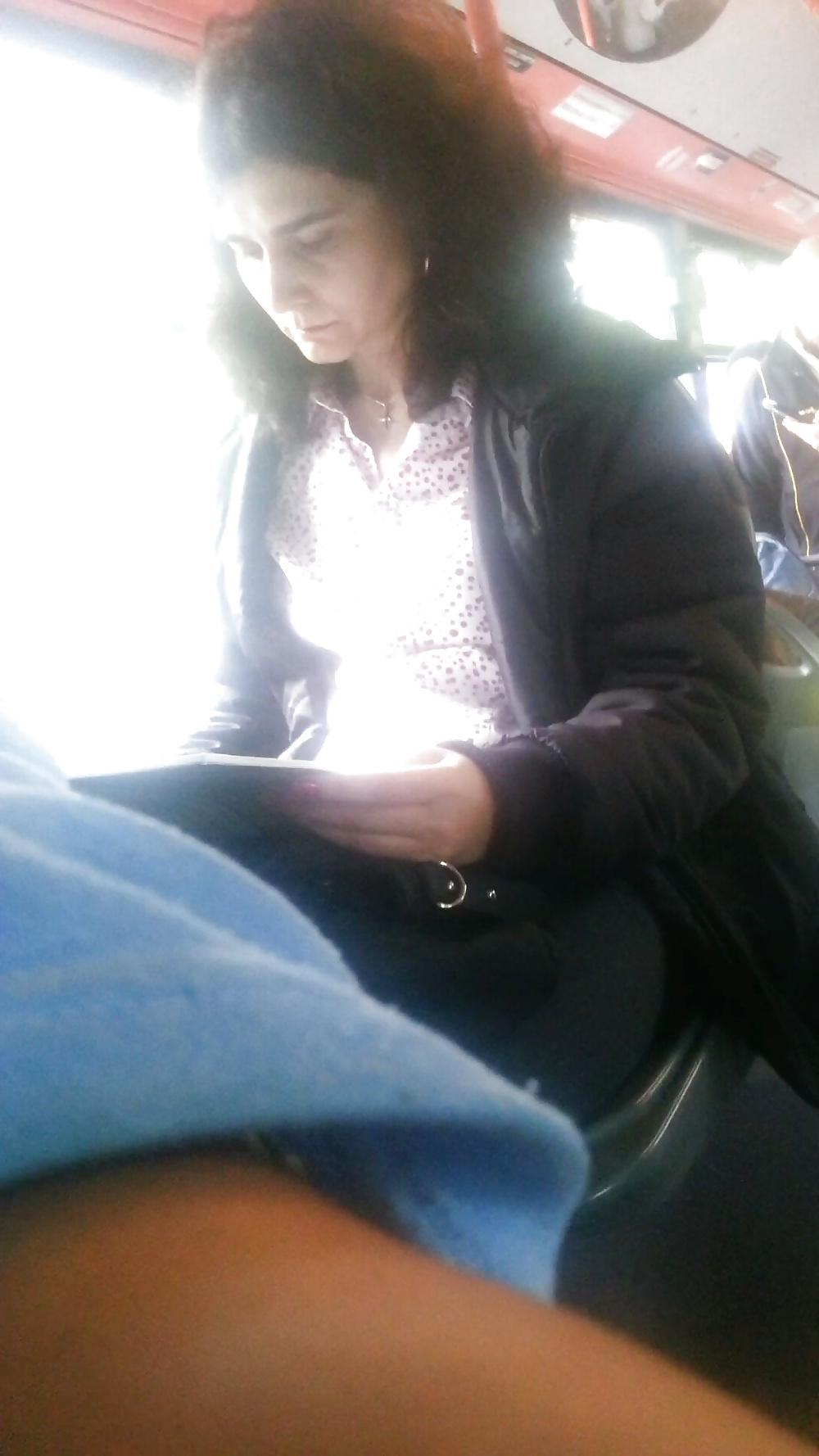 25P Spy old + young sexy women in bus romanian