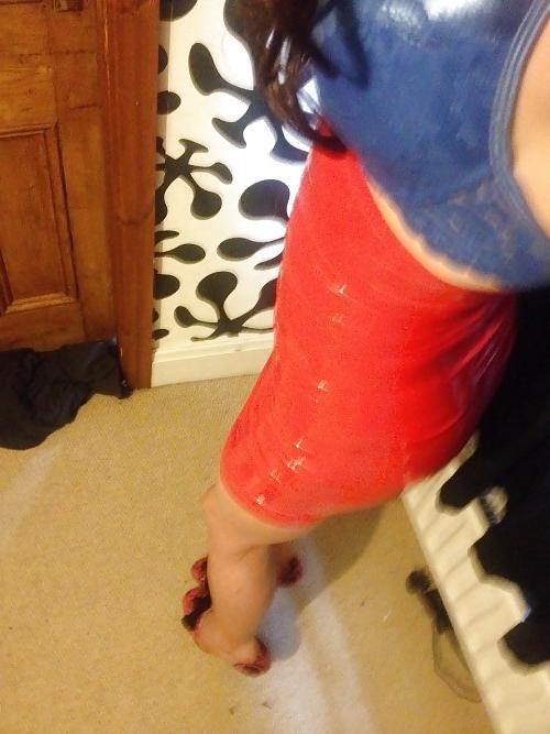 7P Faldita de latex roja