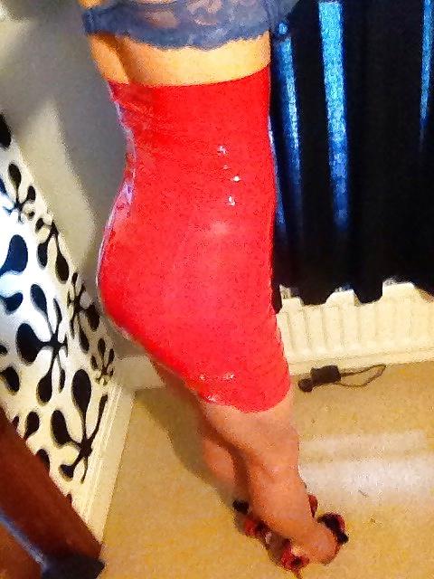 7P Faldita de latex roja