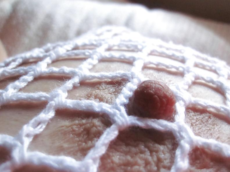 17P White fishnet top