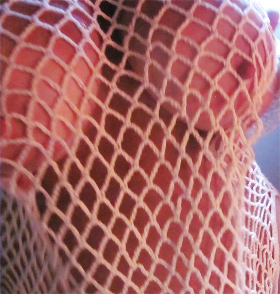 17P White fishnet top