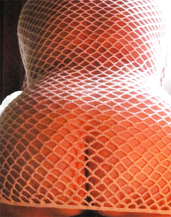17P White fishnet top