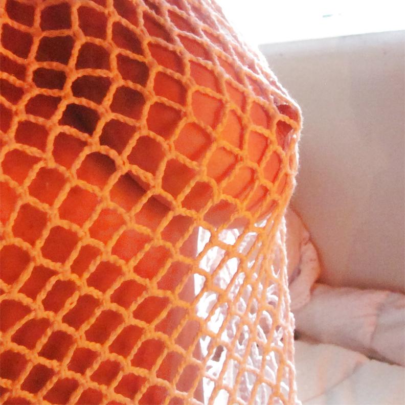 17P White fishnet top