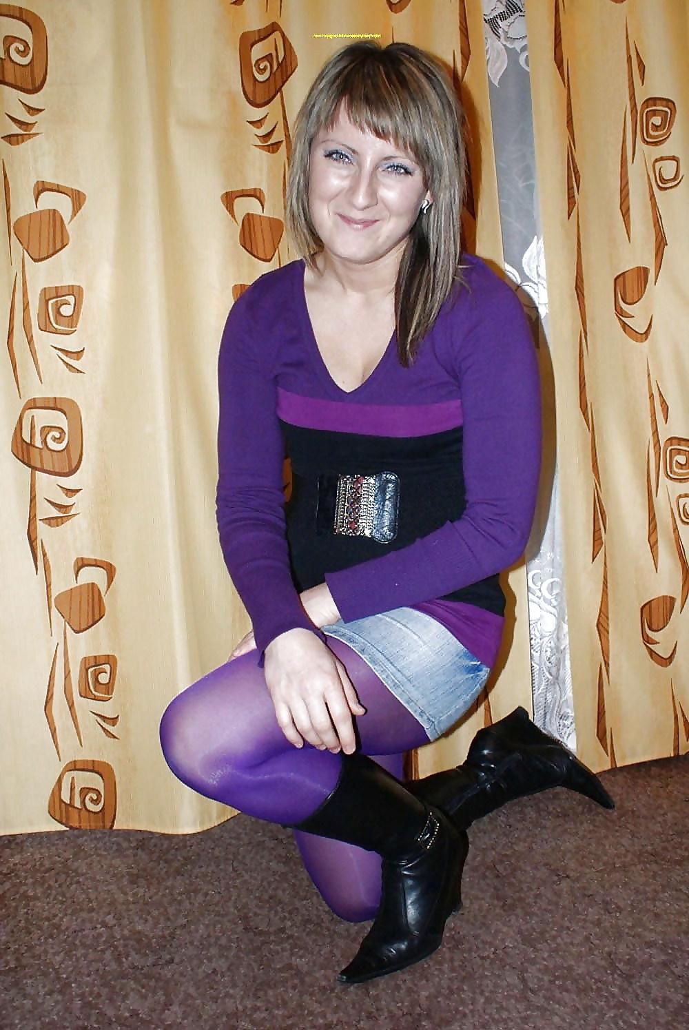 20P Purple nylons, stockings, tights & pantyhose