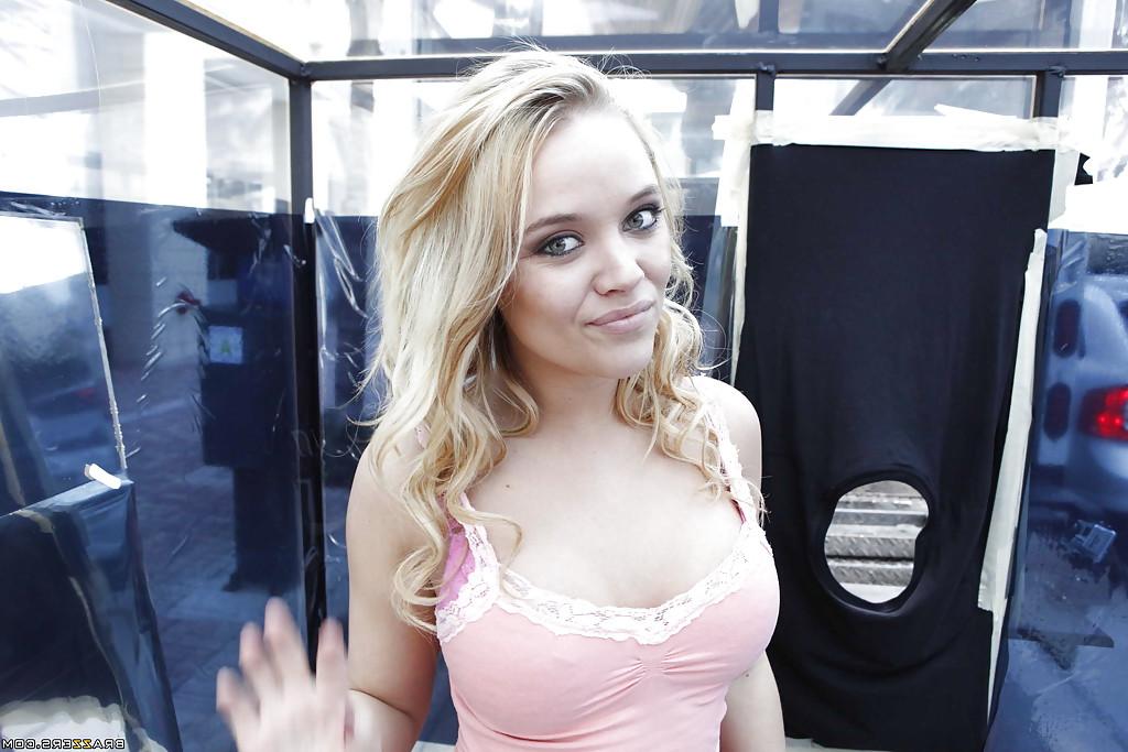 16P Smiley blonde babe Alexis Monroe flashing her nice tits and tempting ass