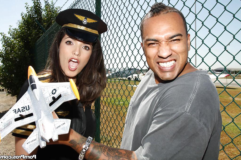 16P Hot babe in uniform Aries Knightly gets punished hard with a huge dick