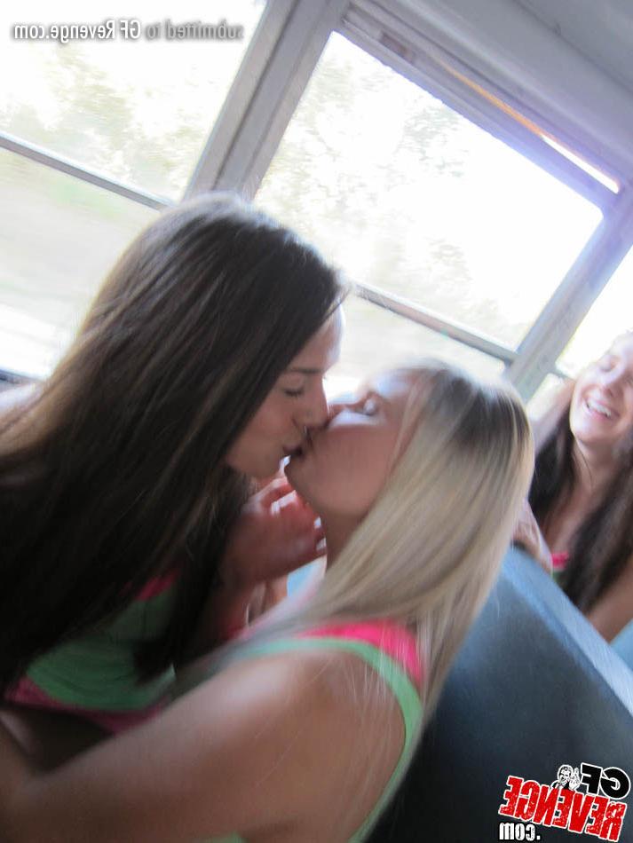 16P Fuckable babes with nice tits having lesbian fun in the bus