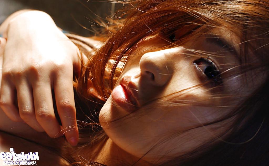 16P Foxy asian babe Hikaru Koto has no panties under her fishnet pantyhose