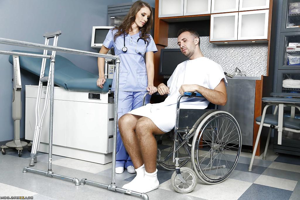 16P Nurse Jamie Jackson is pleasing her sick patient while in her uniform