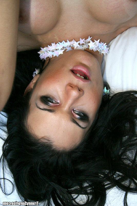 16P Beautiful brunette Latina tranny Kalena spreading her legs poolside