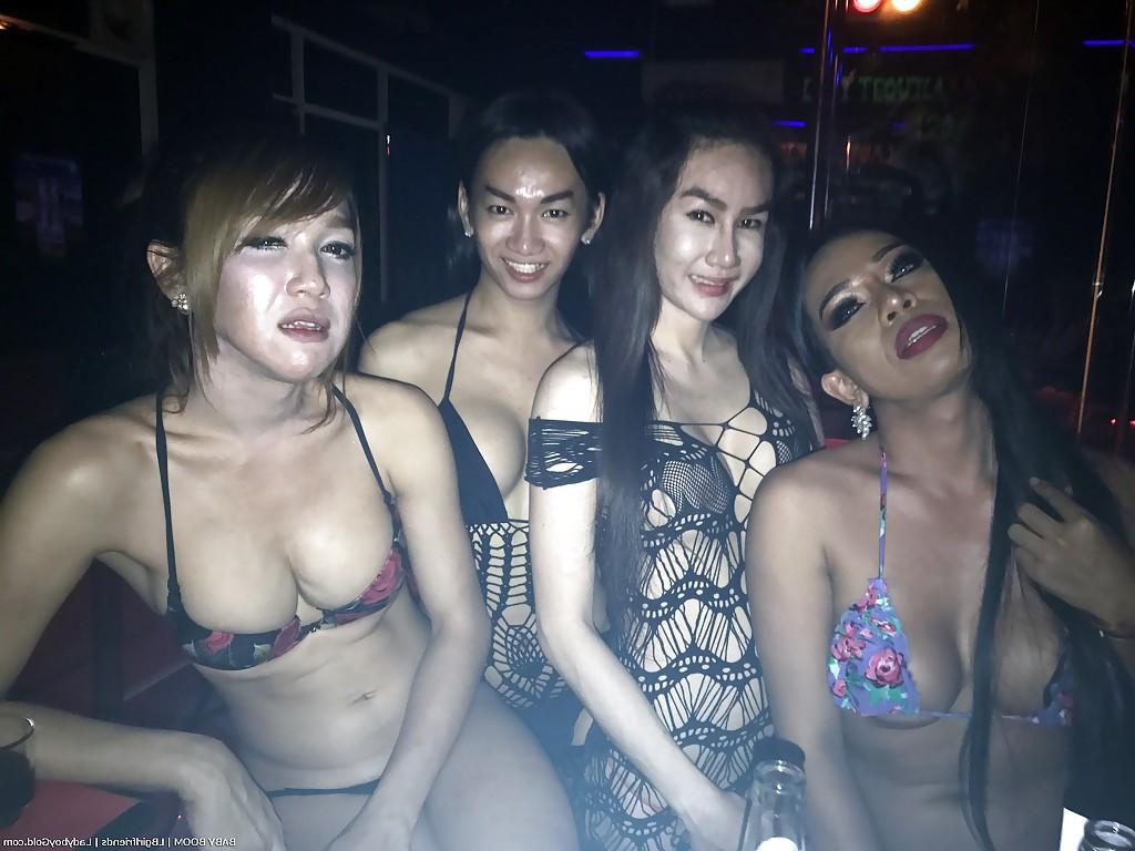 16P Asian trannies flashing tits and grinding while dancing in strip club