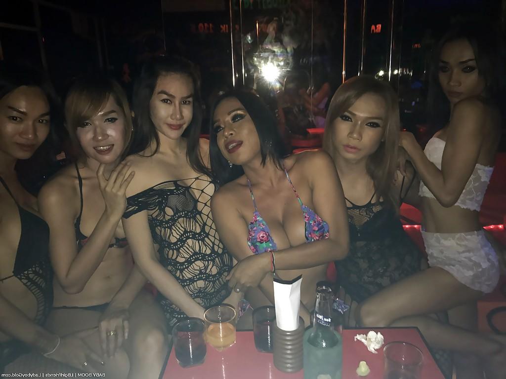 16P Asian trannies flashing tits and grinding while dancing in strip club