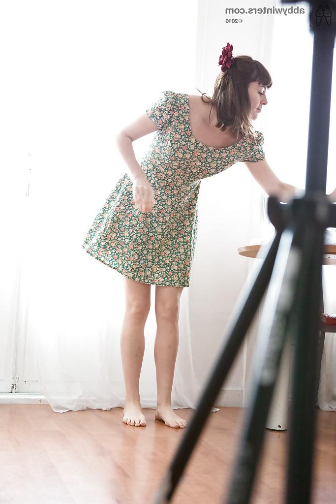 16P Hidden camera footage of leggy chick Billie T getting dressed