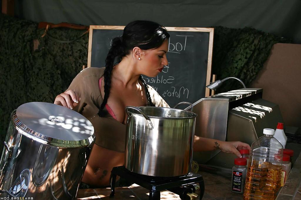 16P Wild babe in uniform Kerry Louise strips to feel the cock