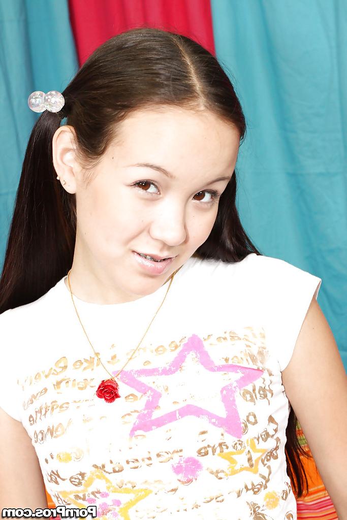 16P Teen babe with small tits Amai Liu masturbates her sweet cunt