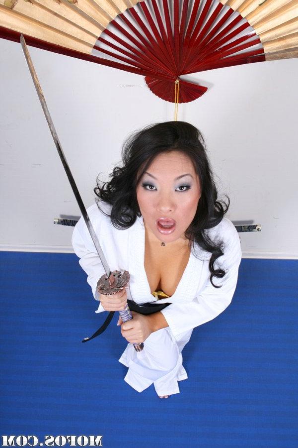 16P Asa Akira gets rid of her sport uniform and spreading her legs
