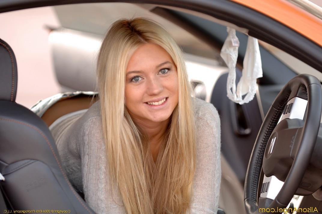 20P Pictures of teen hottie Alison Angel showing you her pussy outside