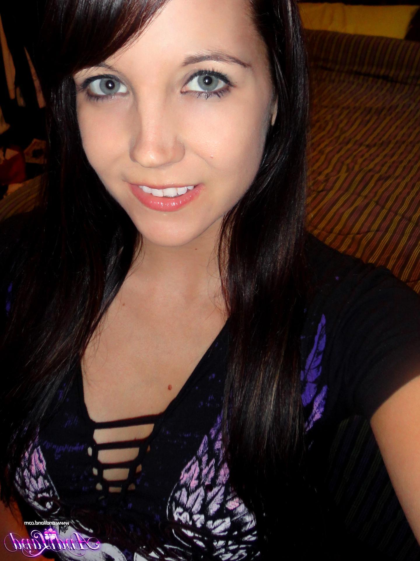 15P Hot brunette teen Andi Land shows off her oral skills with a vibrator