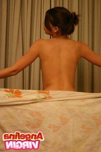 16P Pictures of teen Angelina Virgin strutting around in her panties