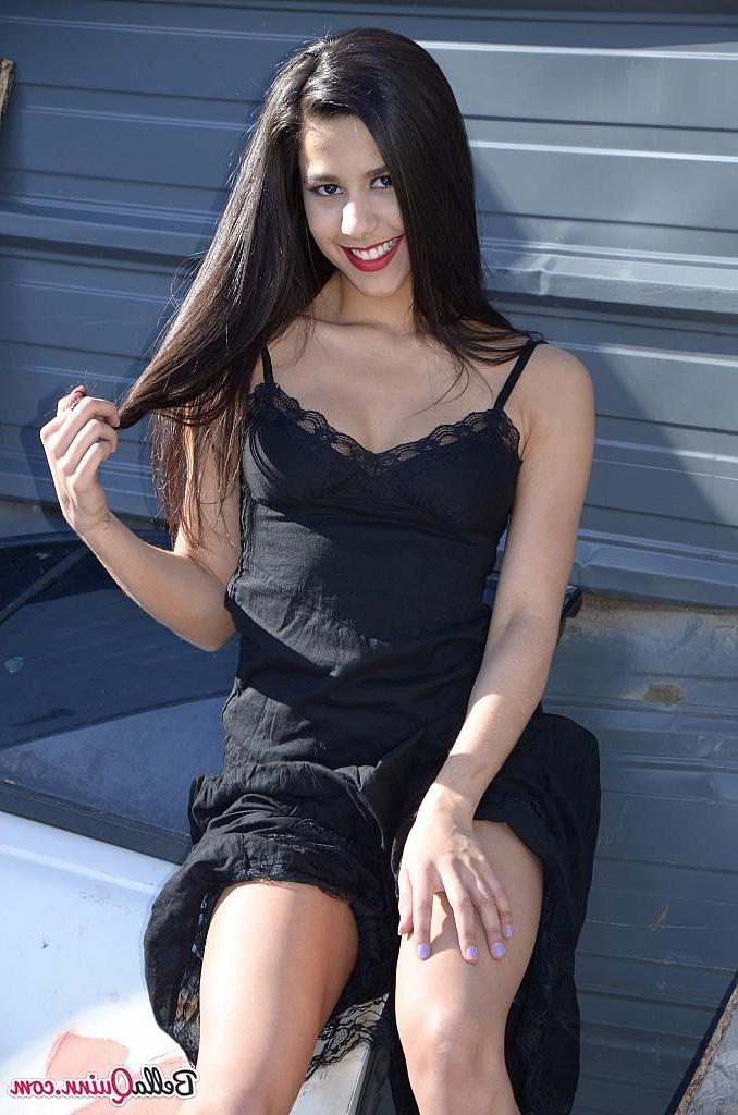 12P Pretty teen Bella Quinn teases in her lacy dress