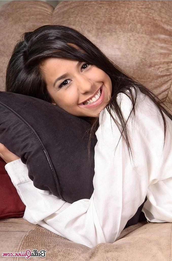 12P Hot teen Bella Quinn teases in her button down shirt and panties