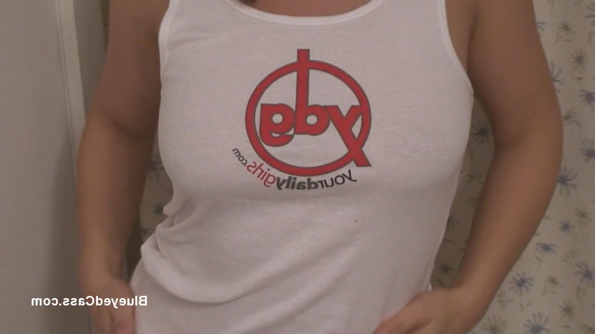 15P Screencaps of Blueyed Cass getting her white shirt all wet