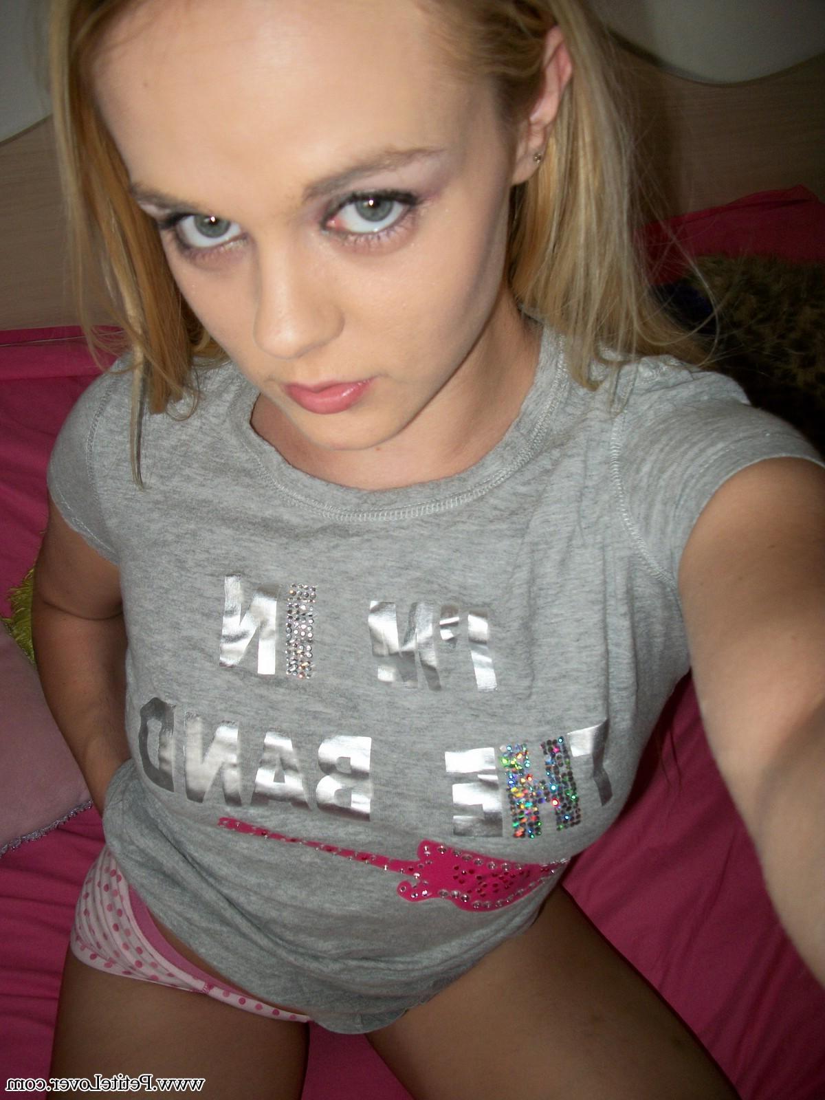 16P Blonde teen Bri skies takes sexy selfies of her perky tits and tight pussy