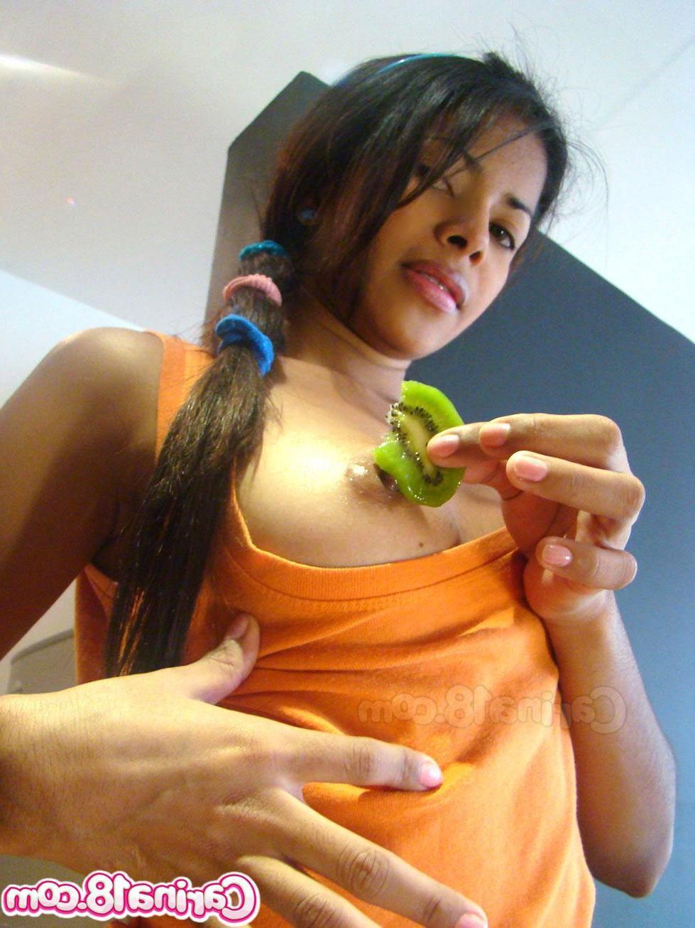 12P Cute latin teen Carina 18 strips down to her socks for you