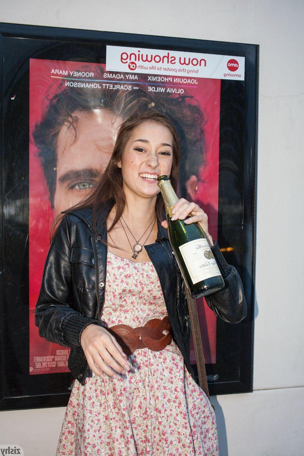 12P Brunette coed Carlee Delima has some fun out and about