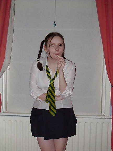 15P Teen in uniform strips