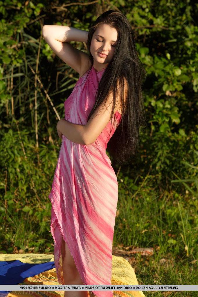 18P Beautiful girl Celeste T strips naked for you outside