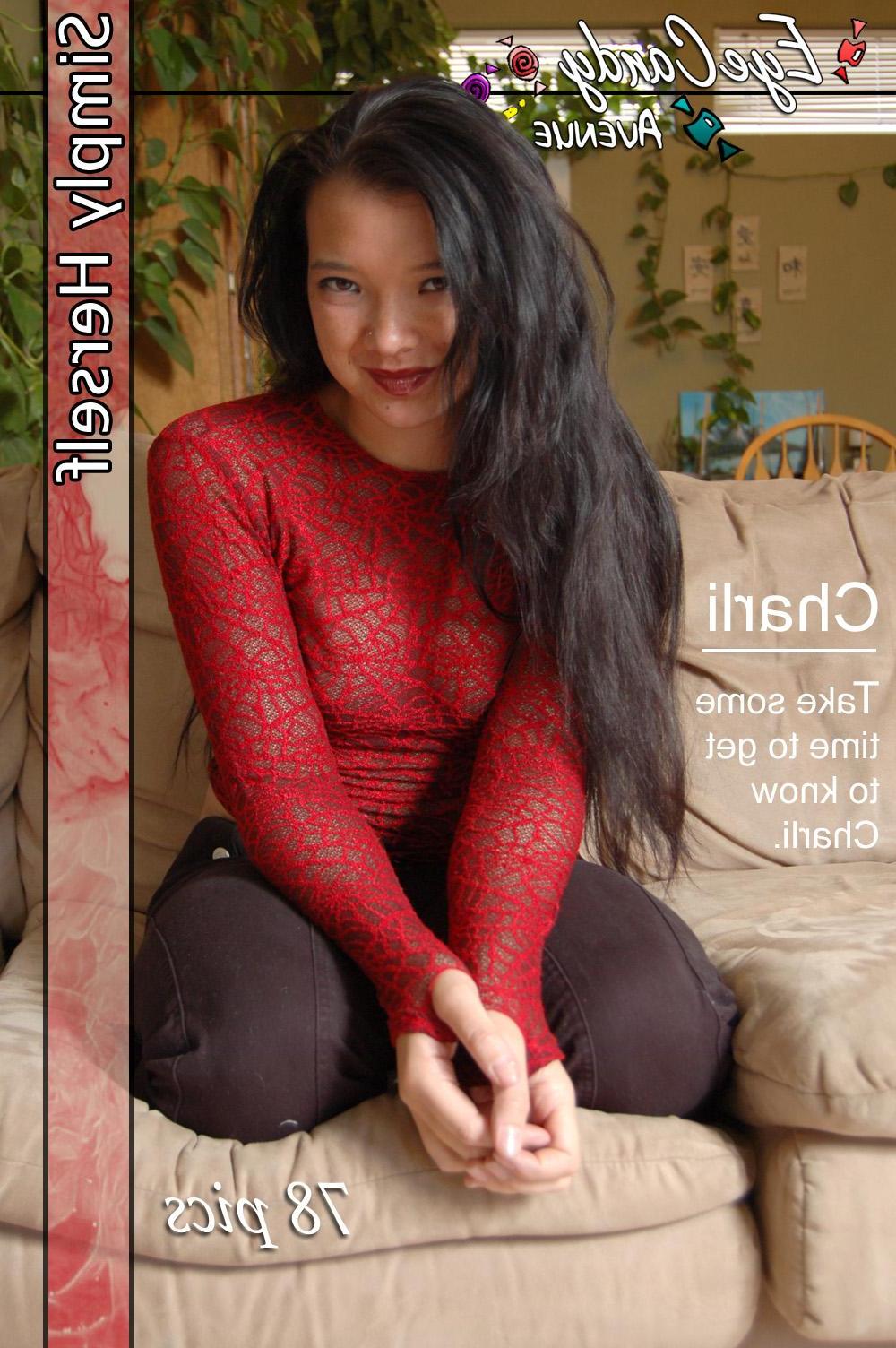 16P Teen hottie Charli undresses and relaxes on the couch.