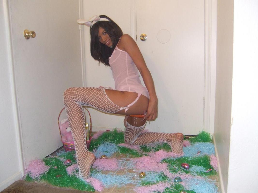15P Chloe Knight dresses up as your hot fuck bunny for easter