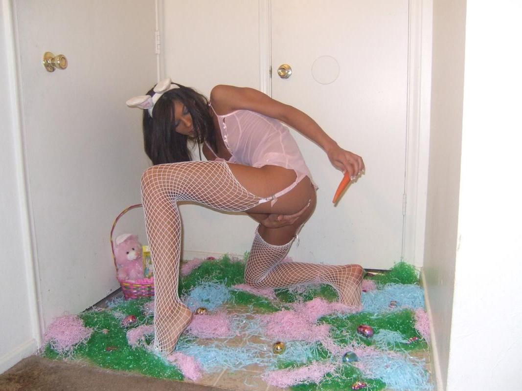 15P Chloe Knight dresses up as your hot fuck bunny for easter